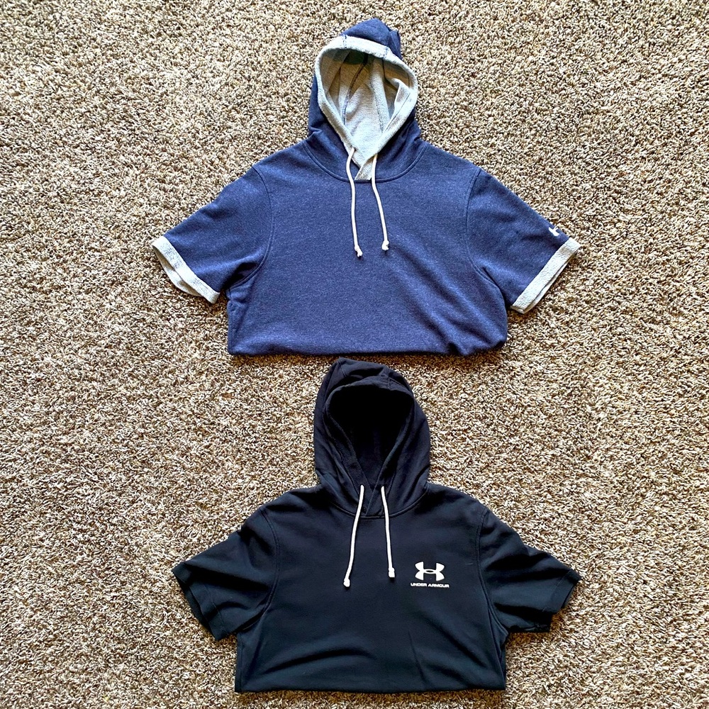 2 Under Armour Rival Terry Short Sleeve Hoodies
